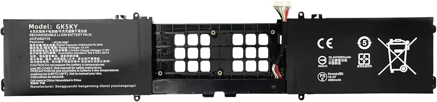 باتری لپ تاپ جایگزین 70.5Wh RC30-0287 برای Razer Blade Pro 17 2019 2020 RZ09-0287 RZ09-02876 RZ09-02877 RZ09-02878 RZ09-03295 RZ09-03297 RZ09-02876E92-R3U1Series 4ICP4/62/115 با عملکرد بالا