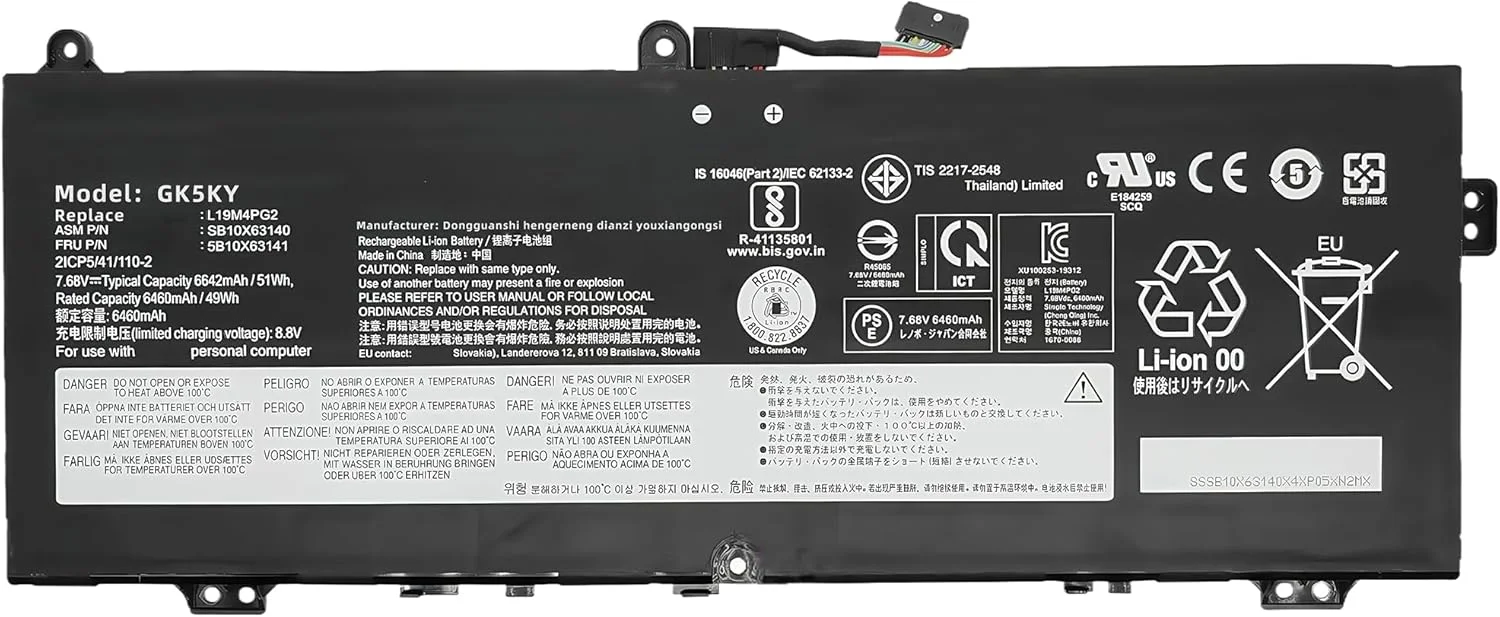 باتری 51wh L19M4PG2 با ظرفیت 6642mAh جایگزین برای لنوو IdeaPad Flex 5 برای Chromebook-13ITL6 13IML05 / برای IdeaPad 5 برای Chrome-14ITL6 سری 5B10X63141 L19L4PG2 L19D4PG2 7.68V با عملکرد بالا
