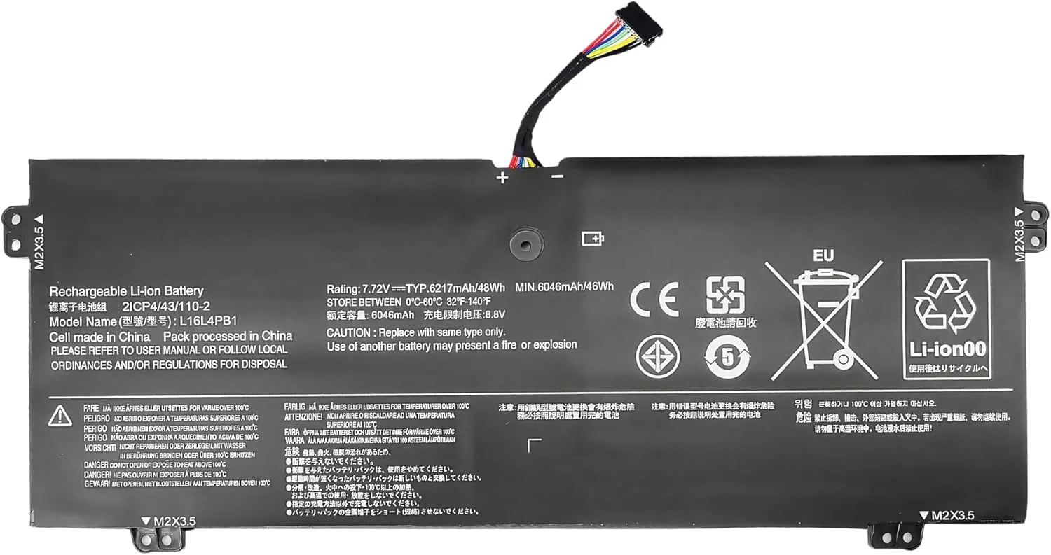 باتری جایگزین 48Wh L16C4PB1 L16M4PB1 برای لنوو یوگا 720 13 720-13IKB 720-131KB 720-13lKB 80X6، یوگا 730-13IKB 730-131KB 81C3، برای یوگا 730 730-13IWL 730-131WL 730-13lWL 81JR با عملکرد بالا