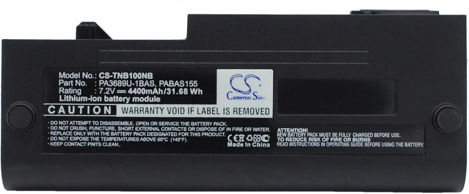 باطری قابل شارژ جدید AQQXING برای NB100, NB100/H, NB100/HF, NB100-01G, NB100-10X, NB100-10Y, NB100-111, Netbook NB105, PLL10E-00D02CGR (4400mAh) PA3689U-1BAS, PA3689U-1BRS, PABAS155, PABAS156