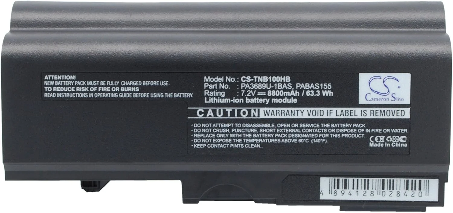 باطری قابل شارژ جدید AQQXING برای NB100, NB100/H, NB100/HF, NB100-01G, NB100-10X, NB100-10Y, NB100-111, Netbook NB105, PLL10E-00D02CGR (8800mAh) PA3689U-1BAS, PA3689U-1BRS, PABAS155, PABAS156