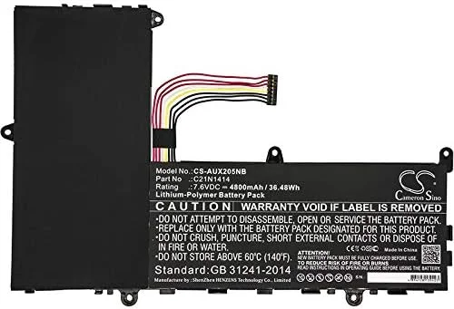 باطری قابل شارژ جدید AQQXING برای CKSE321D1، EeeBook F205TA، EeeBook F205TA-FD0015BS، EeeBook F205TA-FD0019BS، X205TA-1A، X205TA-1B، X205TA-1G، X205TA-1R (4800mAh) 0B200-0124000, C21N1414
