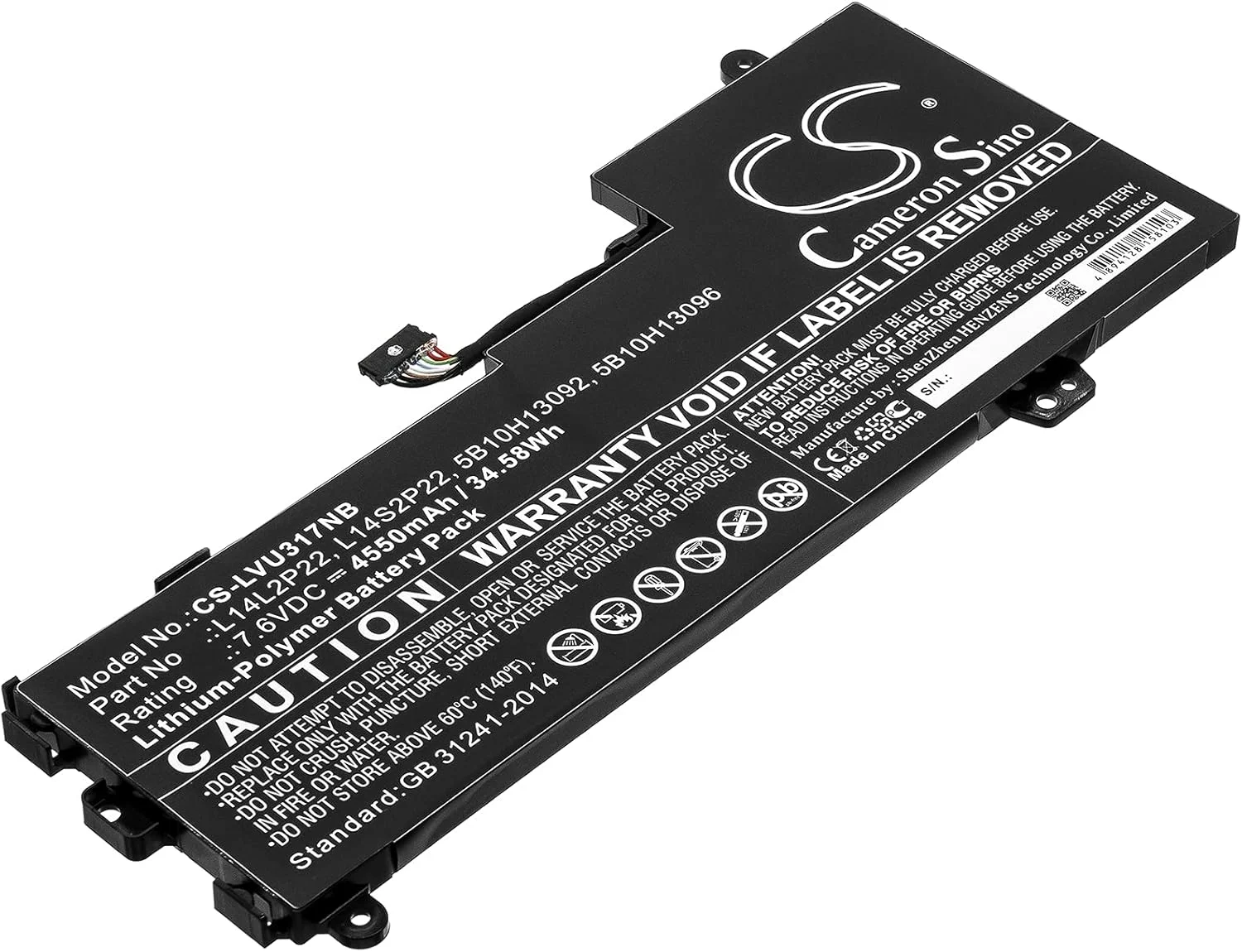 باطری قابل شارژ جدید AQQXING برای E31-80, E31-80 80MX0107GE, E31-80-IFI, E31-80-ISE, E31-80-ITH, IdeaPad 510S-13, U41-70 (4550mAh) 5B10H13092, 5B10H13096, 5B10H17229, 5B10H17230, 5B10K10175