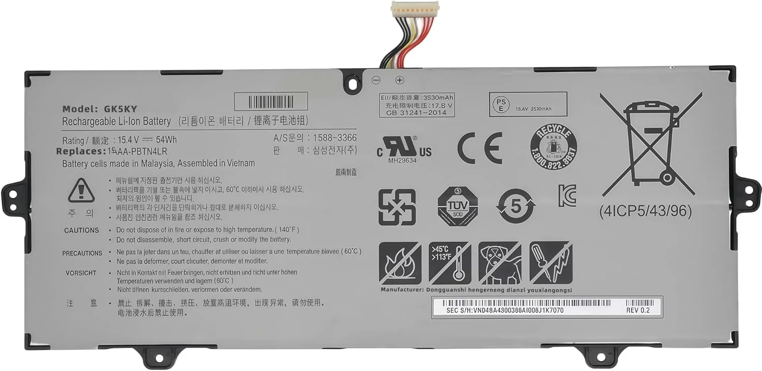 باتری 54Wh جایگزین AA-PBTN4LR برای 9 Pro NP940X3M NP940X5N NP940X5M NP940X3M-K01US NP940X3M-K02US NP940X3N-K01 NP940X5M-X01US NP940X5N-X01US NT930SBE NT950SBE NT950SBV سری با عملکرد بالا