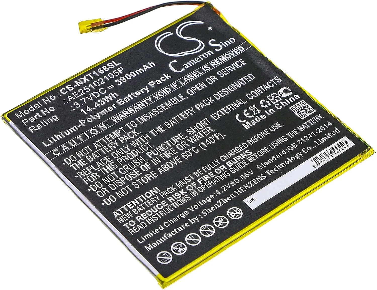 AE25102105P، باتری جایگزین 3900mAh برای Nextbook Ares 8A، NX16A8116KPK