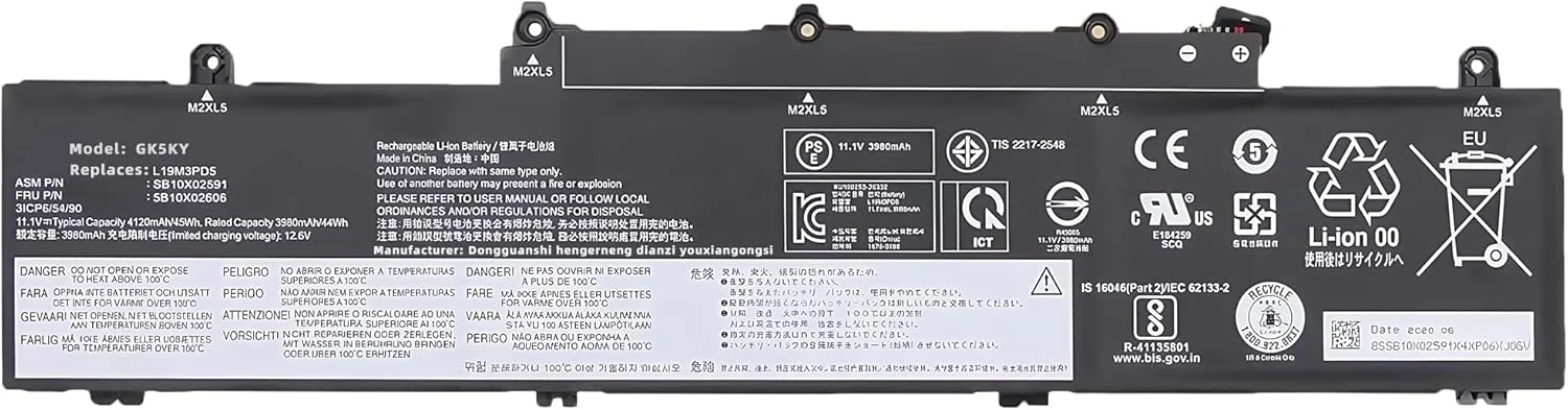 باتری لپ تاپ 45Wh L19M3PD5 L19C3PD5 L19L3PD5 جایگزین برای لنوو Thinkpad E14 Gen 2 20T6 20TA/ E14 Gen 3 20Y7 20YD 20YE/ E15 Gen 2 20T8 20TD SB10X02597 SB10X02605 L19D3PD5 با عملکرد بالا