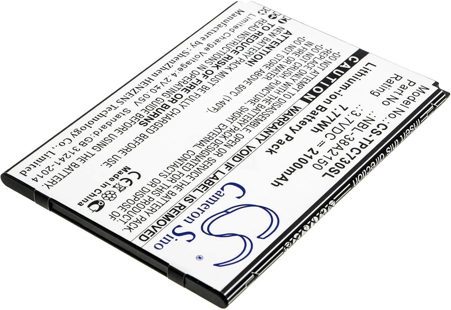 سازگار با باتری نفوس NBL-38A2150 C7 Lite، TP7041A