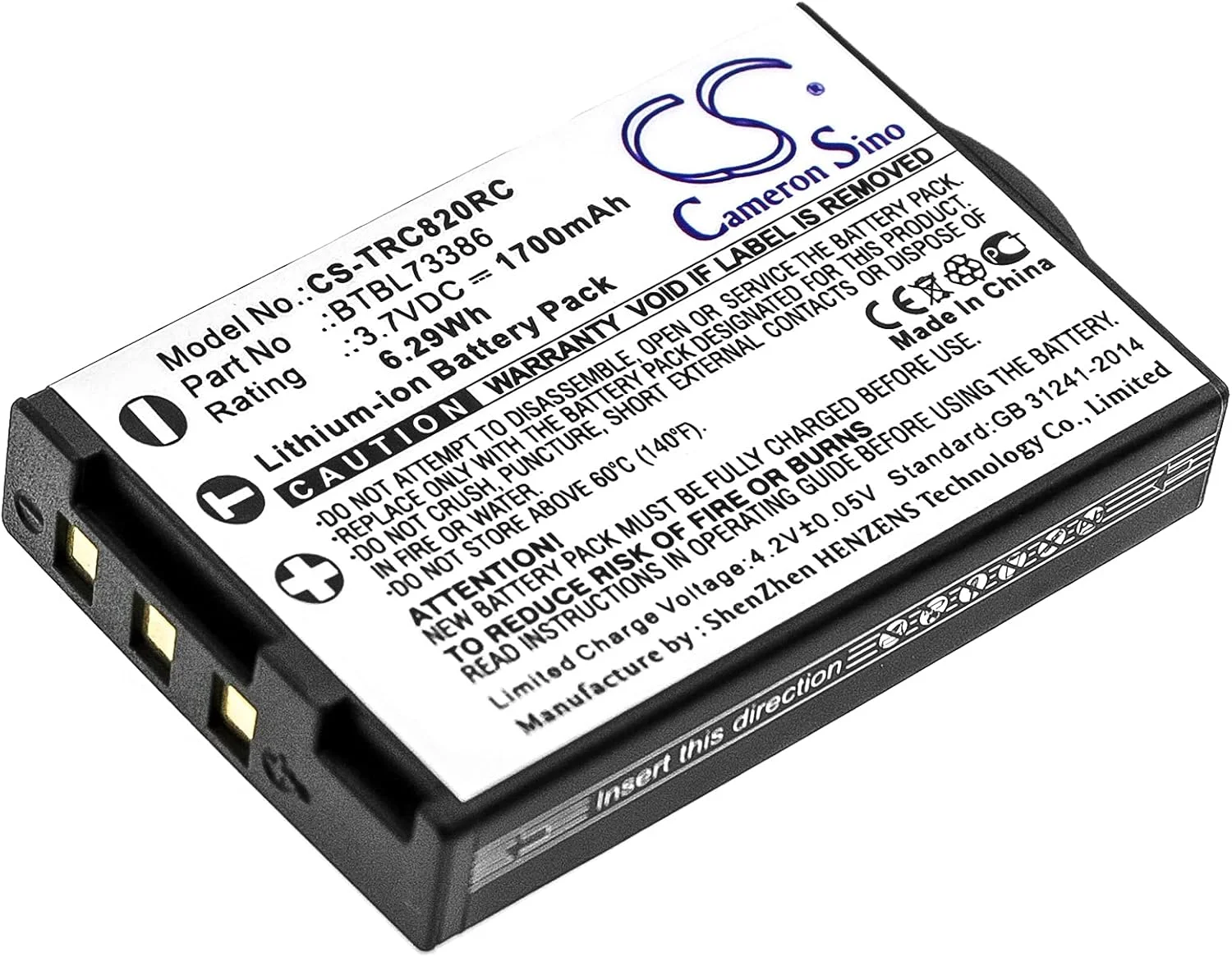 سازگار با باتری URC BTBL73386 MXHP-R500, MXHP-R700, R100, RM-2, TRC-1080, TRC-820