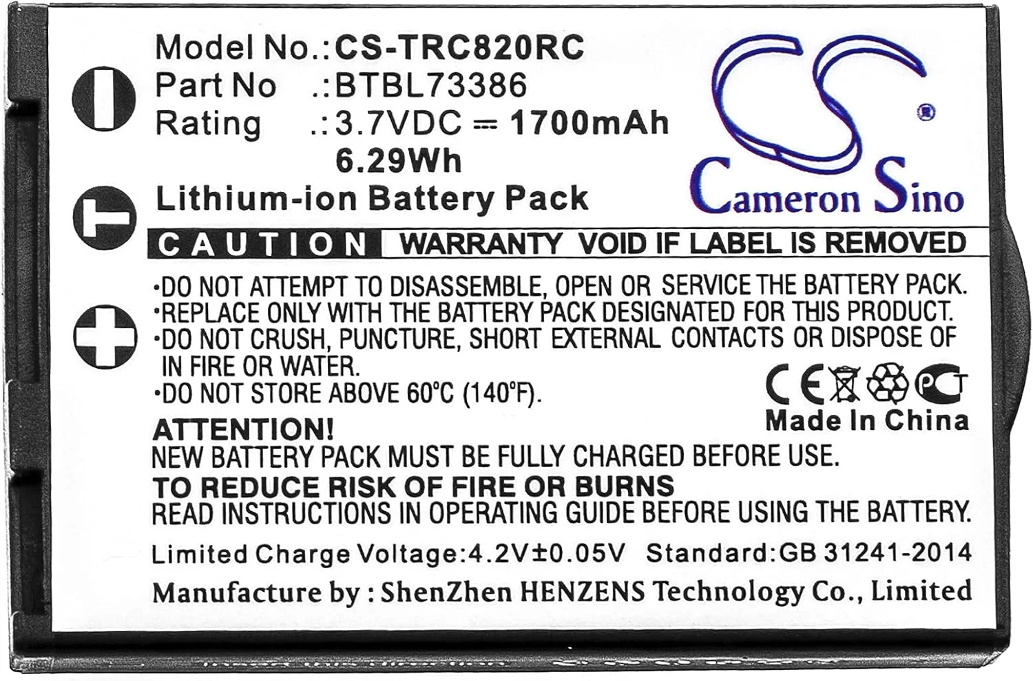 سازگار با باتری URC BTBL73386 MXHP-R500, MXHP-R700, R100, RM-2, TRC-1080, TRC-820
