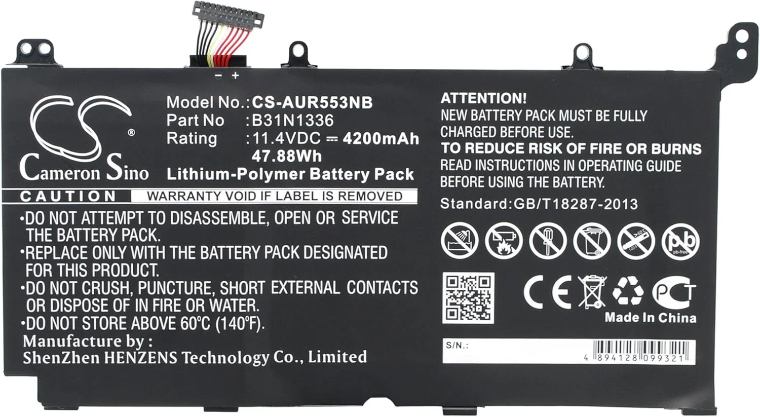 باتری قابل شارژ جدید AQQXING برای سری A551LN، K551LA، K551LA-XX235D، VivoBook V551LB-DB71T (4200mAh) 0B200-00450100، 0B200-00450400، 0B200-00450500، 0B200-00450600، B31N1336، C31-S551
