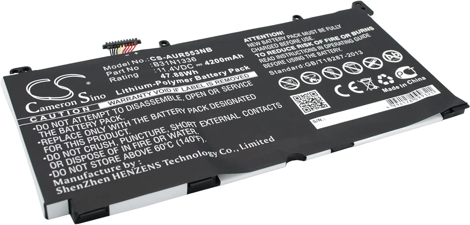 باتری قابل شارژ جدید AQQXING برای سری A551LN، K551LA، K551LA-XX235D، VivoBook V551LB-DB71T (4200mAh) 0B200-00450100، 0B200-00450400، 0B200-00450500، 0B200-00450600، B31N1336، C31-S551