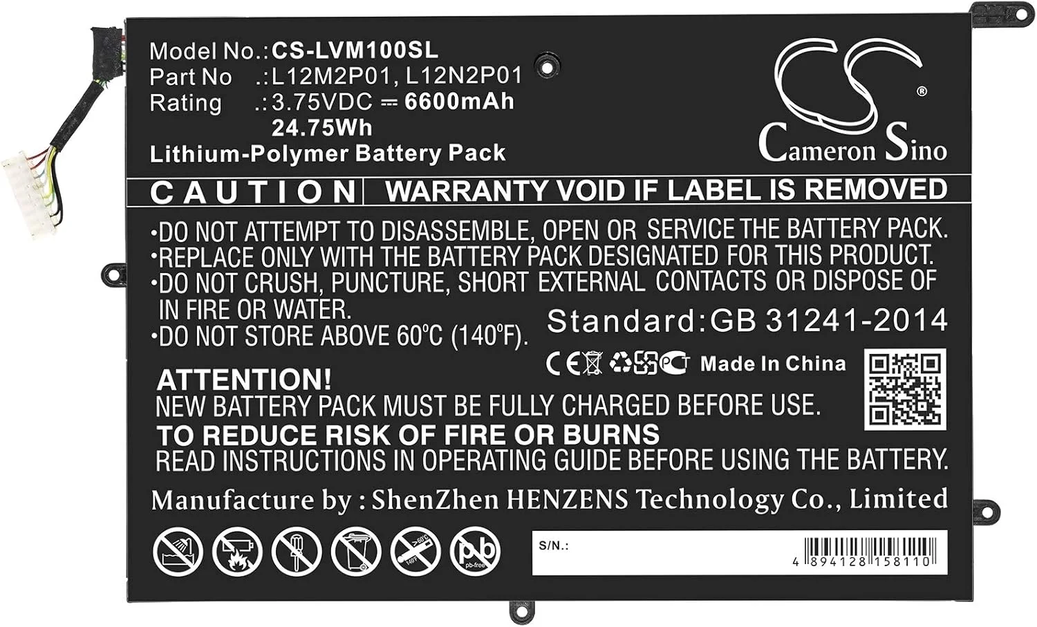 سازگار با باتری 121500184, 1ICP4/83/102-2, 1ICP4/83/103-2, L12M2P01, L12N2P01 Miix 10, ThinkPad Tablet 2 3679-10.1, Z2760