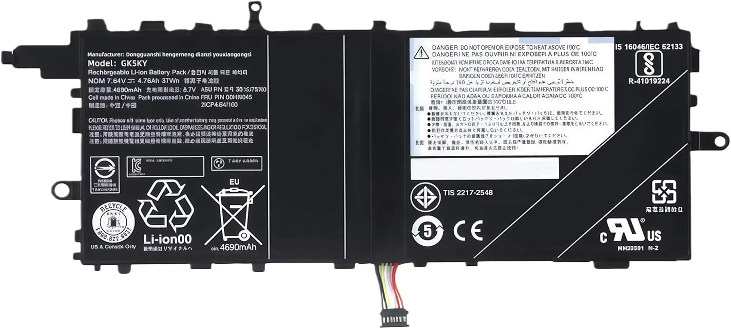 باتری جایگزین لپ تاپ 37Wh 00HW045 00HW046 SB10J78993 SB10J78994 برای لنوو برای تبلت ThinkPad X1 با عملکرد بالا