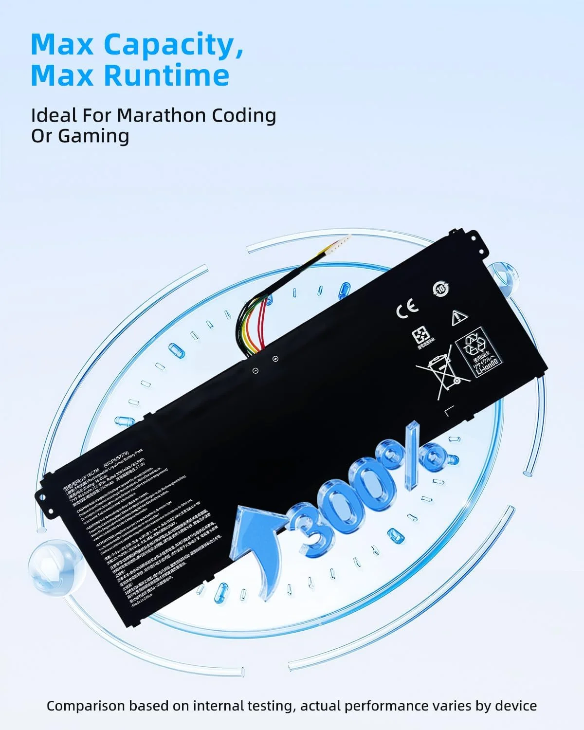 باتری لپ‌تاپ جایگزین AP18C7M AP18C7K با ظرفیت 55.9 وات‌ساعت برای ACER ConceptD 3 CN315-72 Spin 5 SP513-54N SP513-55N Swift 3 SF313-52 SF313-52G SF313-53 SF514-55T SF514-55TA با عملکرد بالا