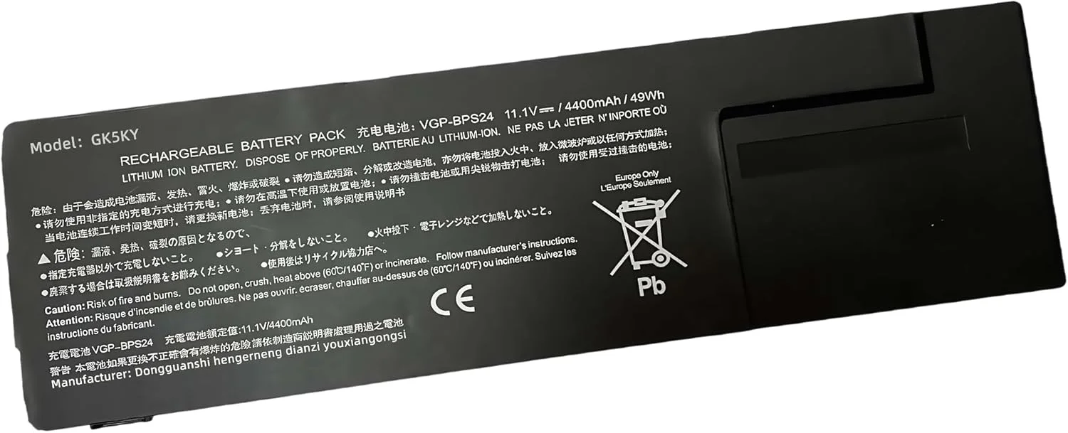باتری 49Wh جایگزین برای VGP-BPS24 مناسب برای VAIO VGP-BPSC24 VGP-BPL24 برای مدل VPCSA VPCSB VPCSC VPCSD VPCSE SA SB SC SD SE vgpbps24 با عملکرد بالا