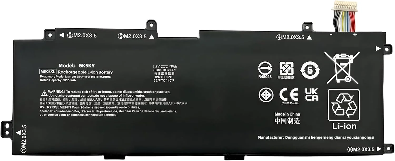 باتری لپ تاپ 47Wh MC02XL جایگزین برای لپ تاپ های سری Hp Elite X2 G8 تبلت نوت بوک مدل M33875-005 M30488-2C1 مشکی با عملکرد بالا