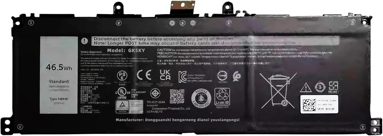 باتری لپ تاپ 46.5Wh N8K40، 4025mAh، 3 سلولی، 11.55 ولت، جایگزین برای دل سری Latitude 7350 Detachable مدل 0YV18F 3ICP4/81/72 با عملکرد بالا
