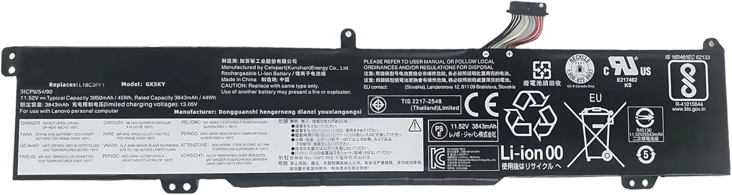باتری لپ تاپ 45Wh L18C3PF1 L18M3PF1 جایگزین برای لنوو Ideapad L340-15IRH L340-17IRH سری گیمینگ 5B10T04975 5B10W67350 5B10T04976 5B10W67336 SB10W67243 با عملکرد بالا