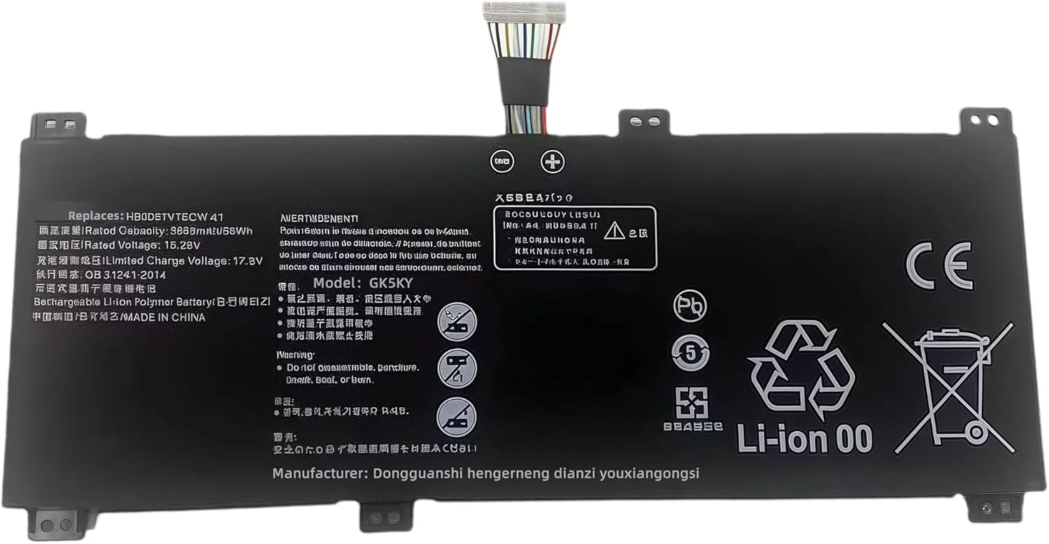 باتری جایگزین 55.01Wh برای Huawei HB6081V1ECW-41,HB6081V1ECW-41B,HBL-W19,HBL-W29,HLY-W19RP,MagicBook Pro 2020, برای MateBook D 16,V700، 3600mAh با عملکرد بالا باتری جایگزین 55.01Wh برای Huawei HB6081V1ECW-41,HB6081V1ECW-41B,HBL-W19,HBL-W29,HLY-W19RP,MagicBook Pro 2020, برای MateBook D 16,V700، 3600mAh با عملکرد بالا