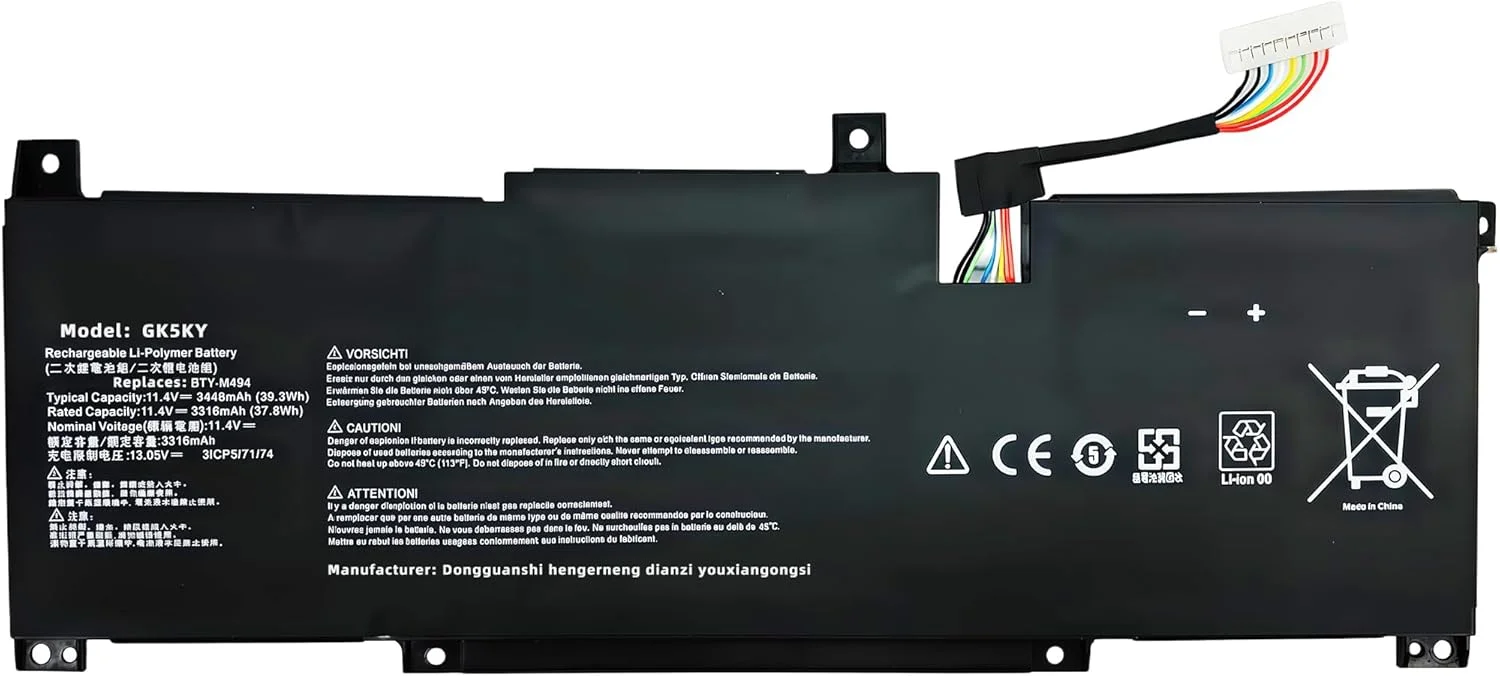 باتری لپ تاپ 39.3Wh BTY-M494 جایگزین برای Msi Modern 14 C7M C7M-044XES C7M-091 C7M-092 C7MG C11M C12M C12MO C12MO-1066 C12MO-1206 سری 31CP5/71/74 با عملکرد بالا باتری لپ تاپ 39.3Wh BTY-M494 جایگزین برای Msi Modern 14 C7M C7M-044XES C7M-091 C7M-092 C7MG C11M C12M C12MO C12MO-1066 C12MO-1206 سری 31CP5/71/74 با عملکرد بالا