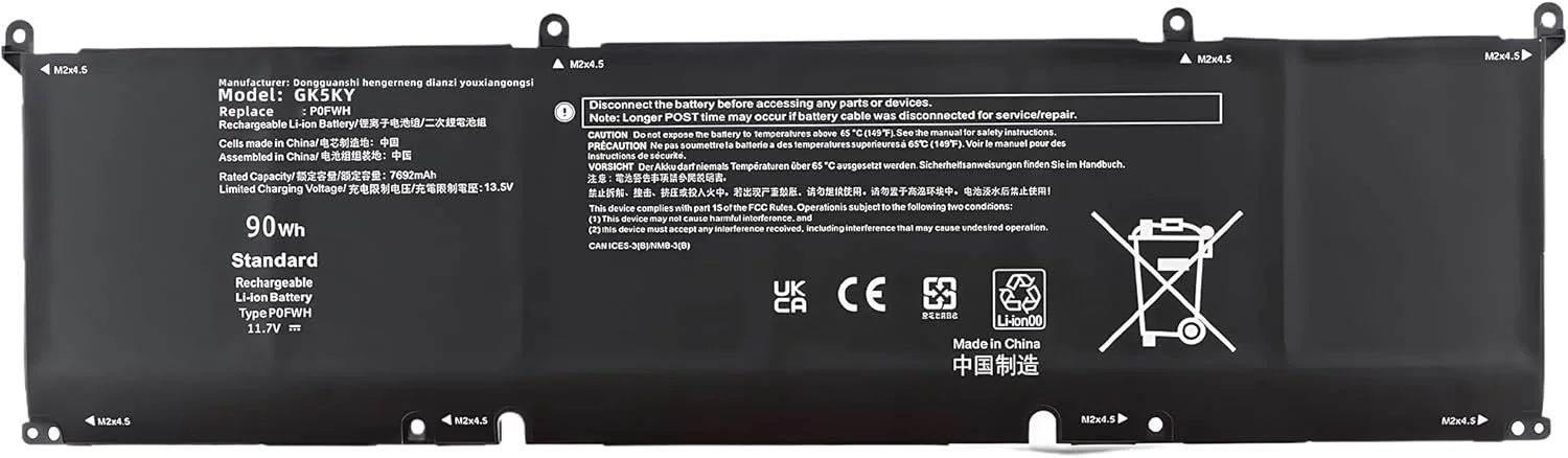 باتری لپ تاپ 90Wh P0FWH جایگزین برای دل برای Alienware m16 R2 برای Inspiron 16 Plus 7640 Inspiron 16 7640 سری 2-in-1 POFWH 0M9DG0 HGJCY با عملکرد بالا باتری لپ تاپ 90Wh P0FWH جایگزین برای دل برای Alienware m16 R2 برای Inspiron 16 Plus 7640 Inspiron 16 7640 سری 2-in-1 POFWH 0M9DG0 HGJCY با عملکرد بالا