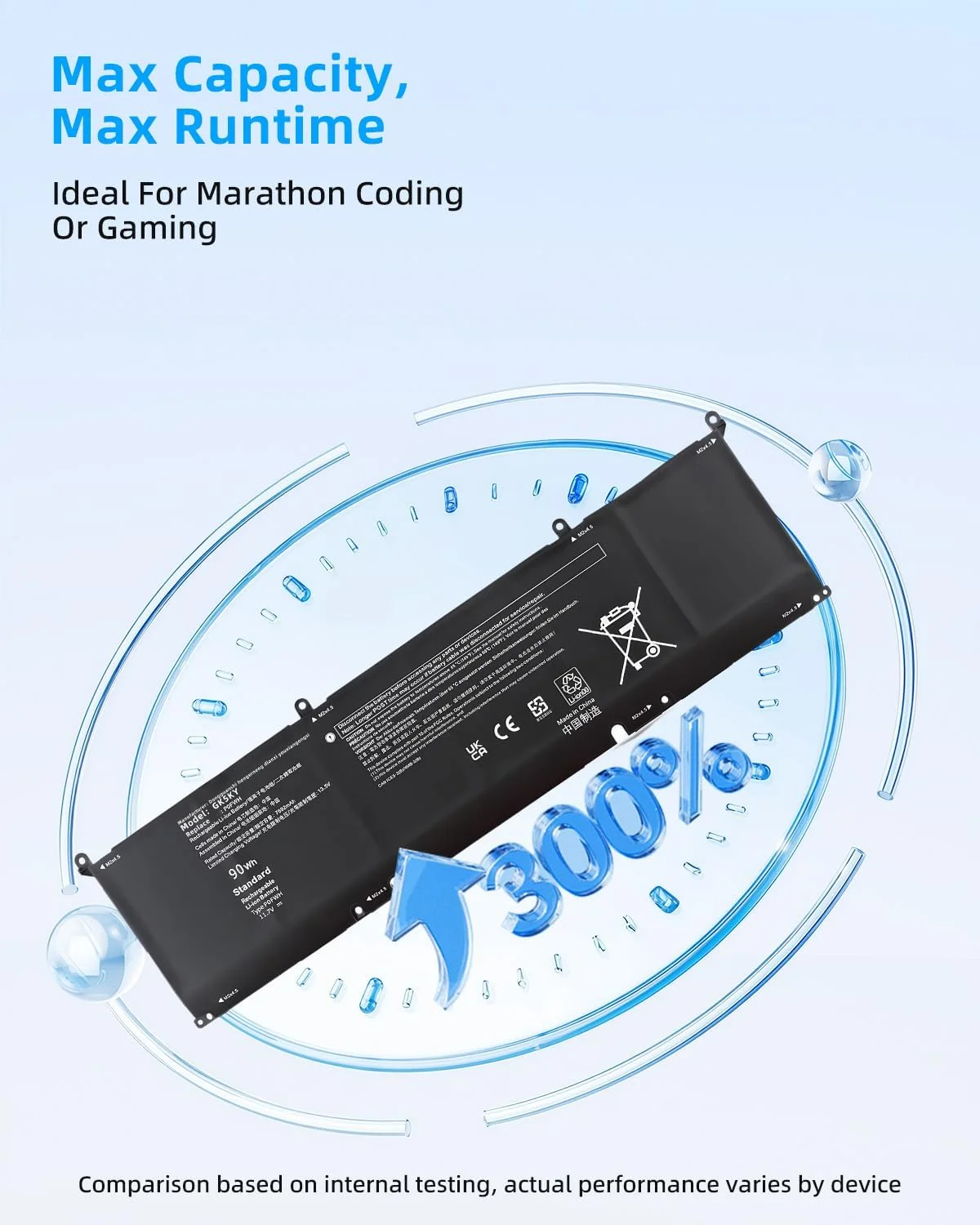 باتری لپ تاپ 90Wh P0FWH جایگزین برای دل برای Alienware m16 R2 برای Inspiron 16 Plus 7640 Inspiron 16 7640 سری 2-in-1 POFWH 0M9DG0 HGJCY با عملکرد بالا