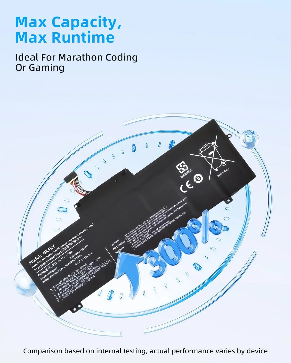 باتری جایگزین 46.99Wh 6350mAh برای NP350U2Y NP350U2B NP350U2A BA43-00315A AA-PBZN6PN با عملکرد بالا