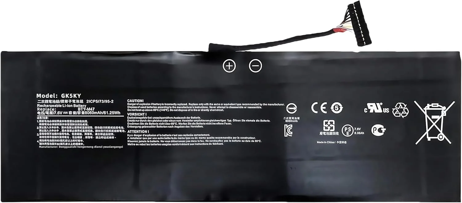 باتری لپ تاپ جایگزین BTY-M47 با ظرفیت 61.25Wh برای نوت بوک های سری MSI GS40 GS40 6QE 6QE-006XCN GS43 GS43VR 6RE 6RE-045CN با عملکرد بالا باتری لپ تاپ جایگزین BTY-M47 با ظرفیت 61.25Wh برای نوت بوک های سری MSI GS40 GS40 6QE 6QE-006XCN GS43 GS43VR 6RE 6RE-045CN با عملکرد بالا