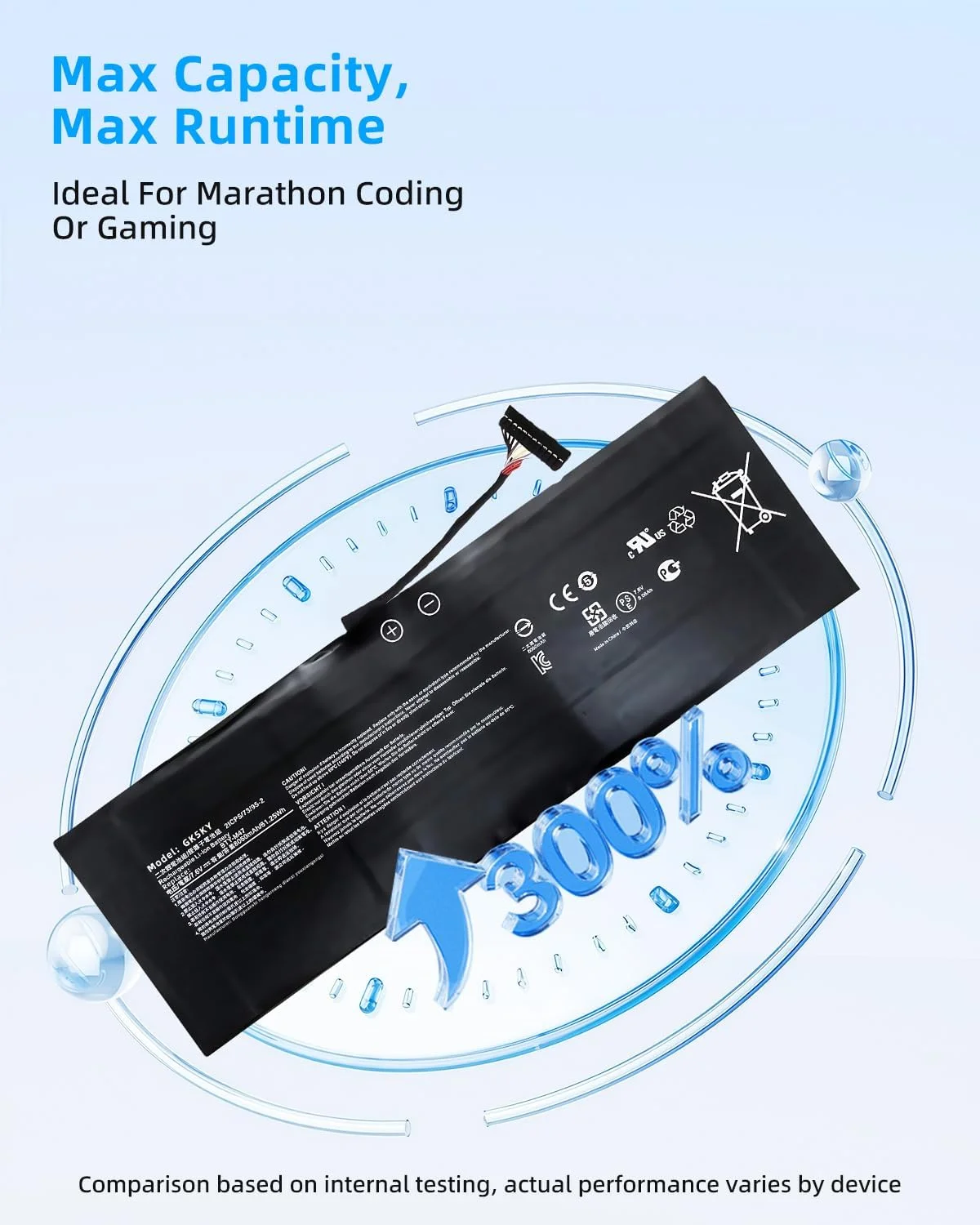 باتری لپ تاپ جایگزین BTY-M47 با ظرفیت 61.25Wh برای نوت بوک های سری MSI GS40 GS40 6QE 6QE-006XCN GS43 GS43VR 6RE 6RE-045CN با عملکرد بالا