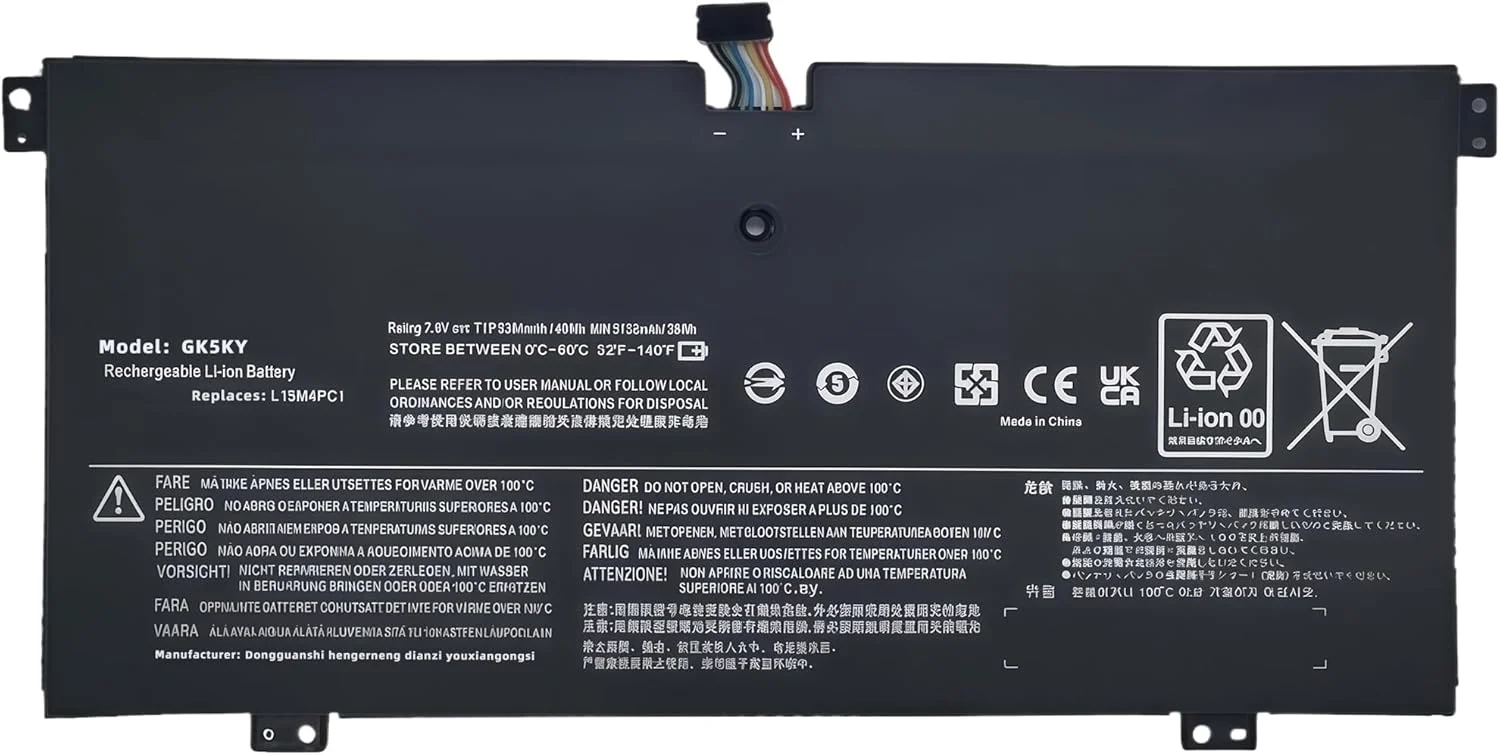 باتری لپ تاپ 40Wh L15M4PC1 جایگزین برای لنوو یوگا 710 710-11ISK 710-11IKB 11.6 اینچی سری نوت بوک L15L4PC1 5B10K90767 5B10K90801 با عملکرد بالا