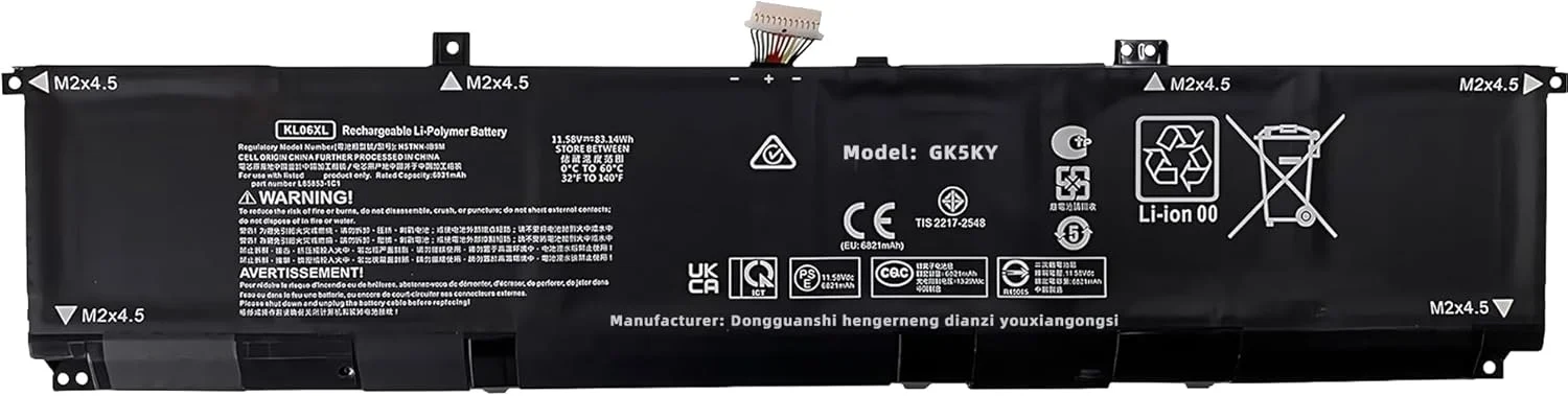 باتری لپ تاپ جایگزین 83.14Wh KL06XL L85885-005 برای نوت بوک های سری Hp Envy 15-EP0000NS 15-EP0000NU 15-EP0001NK 15-EP0098NR مدل HSTNN-IB9M L85853-1C1 با عملکرد بالا باتری لپ تاپ جایگزین 83.14Wh KL06XL L85885-005 برای نوت بوک های سری Hp Envy 15-EP0000NS 15-EP0000NU 15-EP0001NK 15-EP0098NR مدل HSTNN-IB9M L85853-1C1 با عملکرد بالا