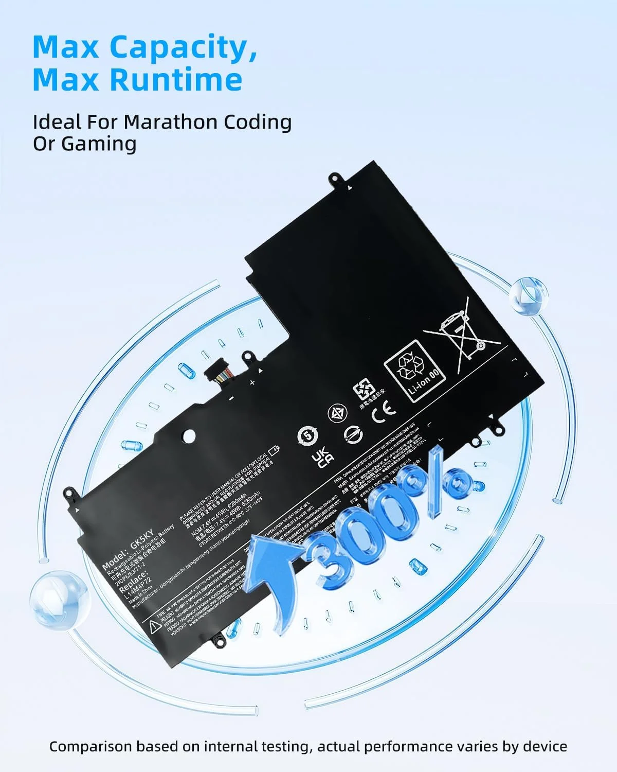 باتری لپ تاپ 45Wh L14M4P72 جایگزین برای لنوو یوگا 3 14 اینچ Yoga 3-1470 برای نوت بوک سری IdeaPad Yoga 700-14ISK L14S4P72 5B10K10224 5B10K10226 5B10G75095 5B10G84689 با عملکرد بالا