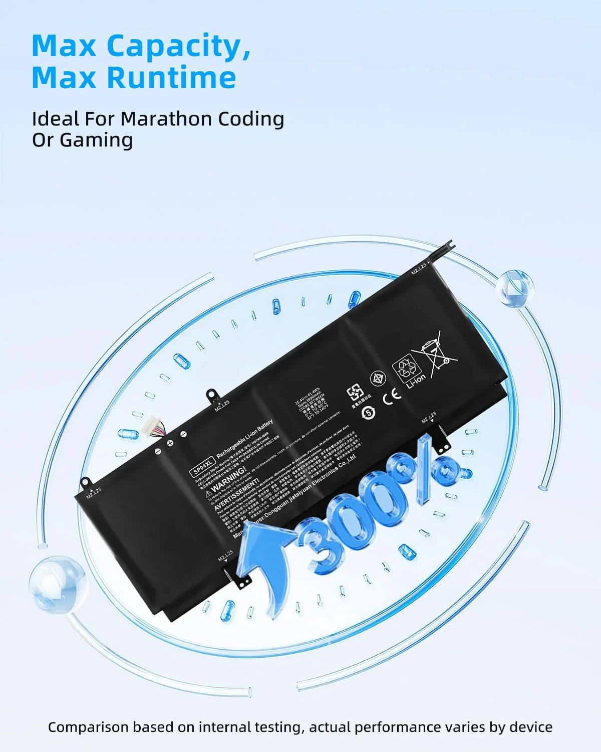 باتری لپ تاپ 61.4Wh SP04XL L28764-005 جایگزین برای HP Spectre X360 13T-AP000 13-AP0053DX 13-AP0XXX 13-AP0013DX 13-AP0045NR سری HSTNN-IB8R HSTNN-OB1B L28538-AC1 TPN-Q203 با عملکرد بالا