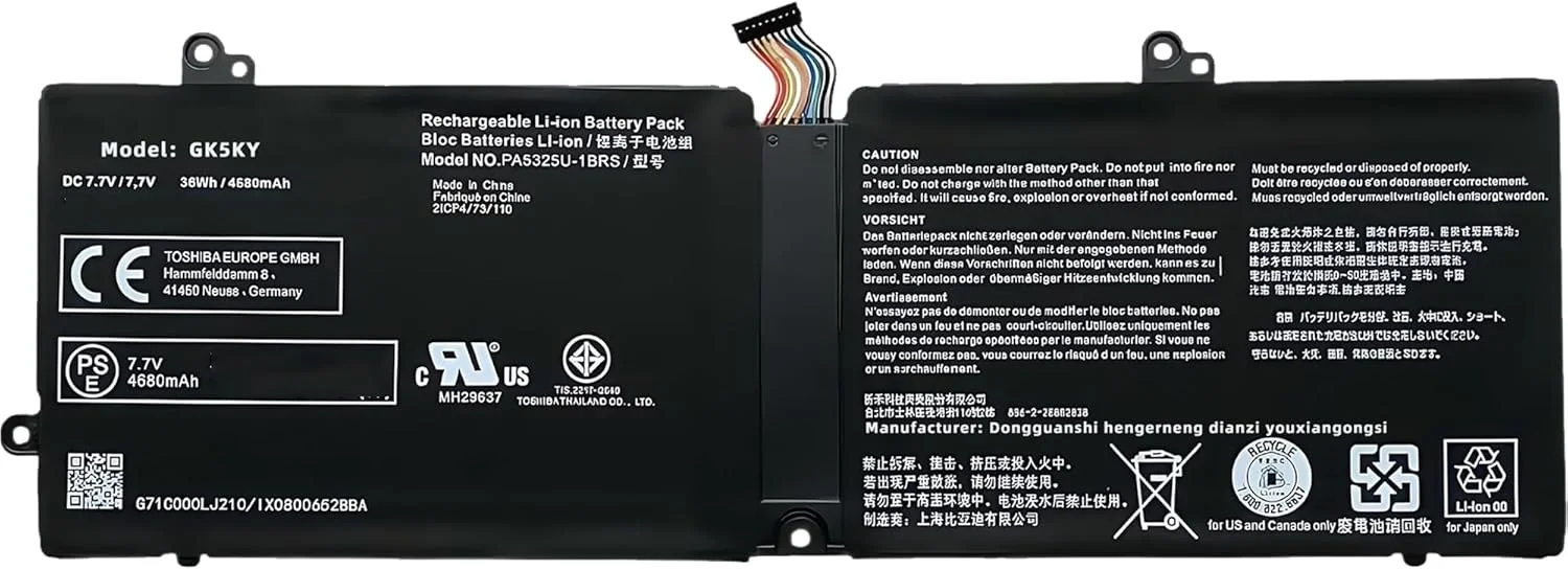 باتری لپ تاپ 36Wh PA5325U-1BRS جایگزین برای توشیبا Portege X30-T-E Port G X30T-E-113 X30T-E-10Q X30T-E-1DP X30T-E-149 X30T-E-176 X30T-E-1E1 X30-13-14M-15 نوت بوک با عملکرد بالا