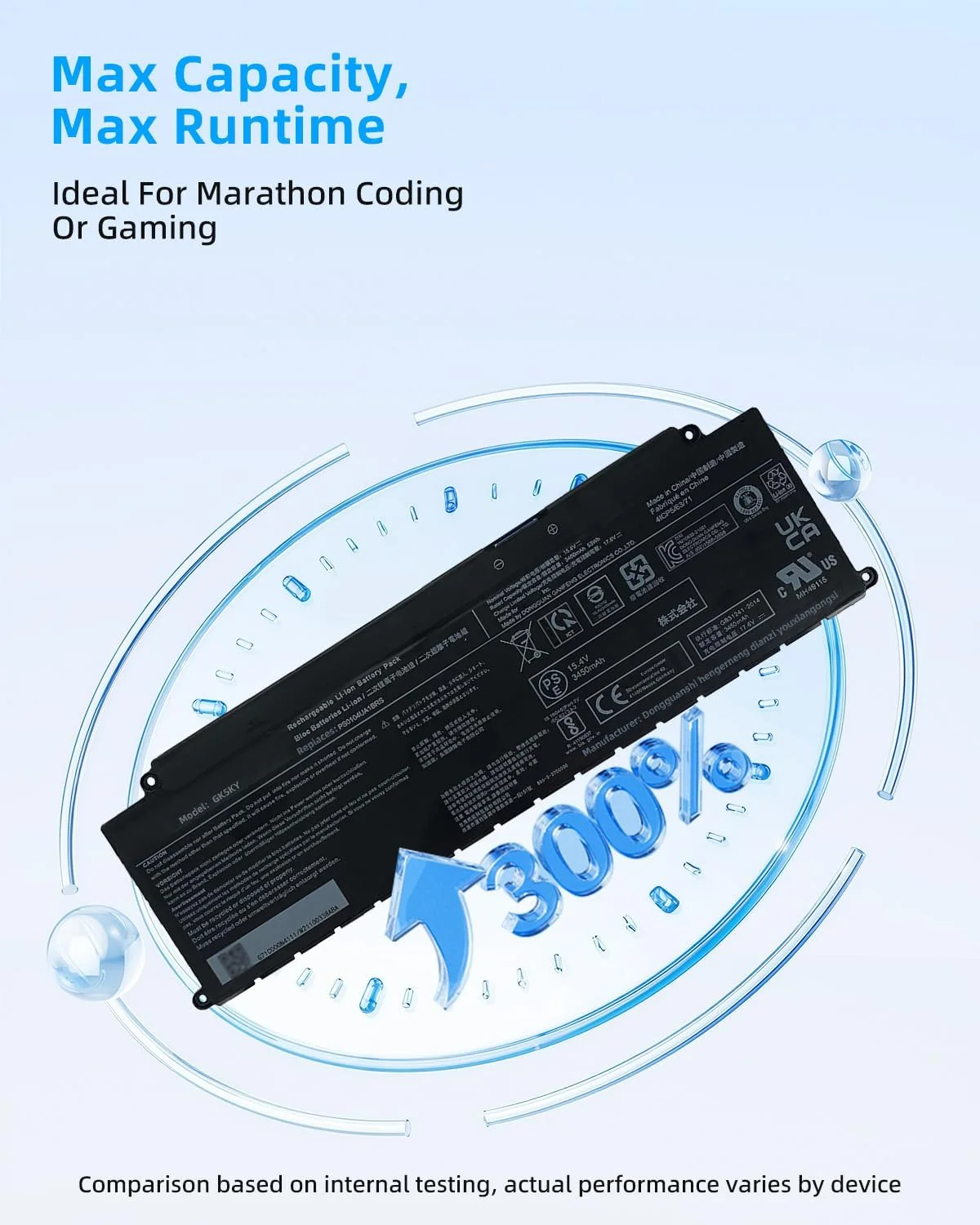 باتری لپ تاپ 53Wh PS0104UA1BRS با ظرفیت 3450mAh و 4 سلولی 15.4 ولت، جایگزین برای سری های Toshiba Dynabook Tecra A40-J A50-J مدل G71C000ML110 P000834200 با عملکرد بالا