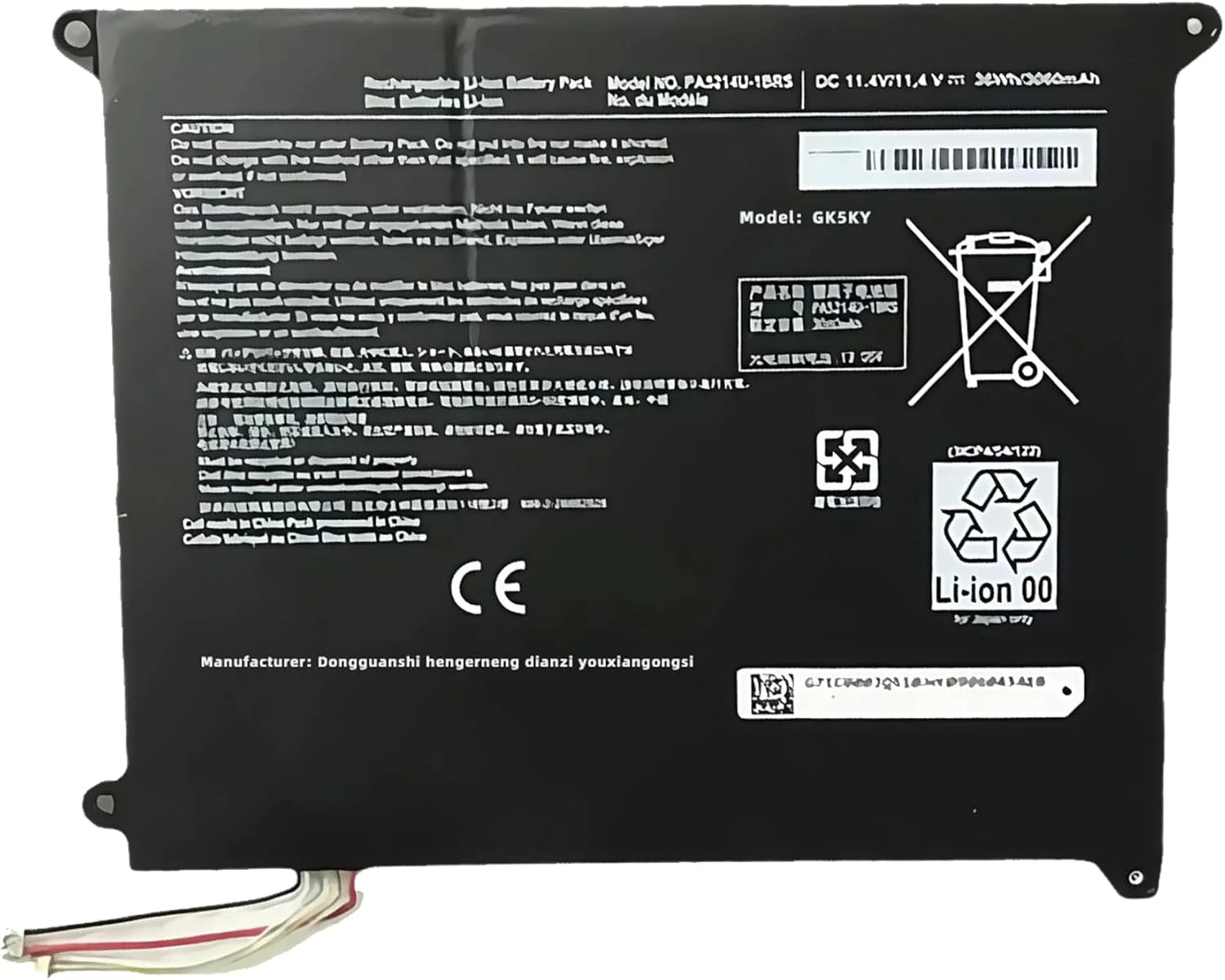 باتری جایگزین 36Wh PA5214U-1BRS برای لپ‌تاپ‌های توشیبا Portege Z20T-B-103 Z20T-C-11K Z20T-B-108 Z20T-B-11M Z20T-C-13E Z20T-B-117 Z20T-C-11C Z20T-C-11C -12F -156 با عملکرد بالا