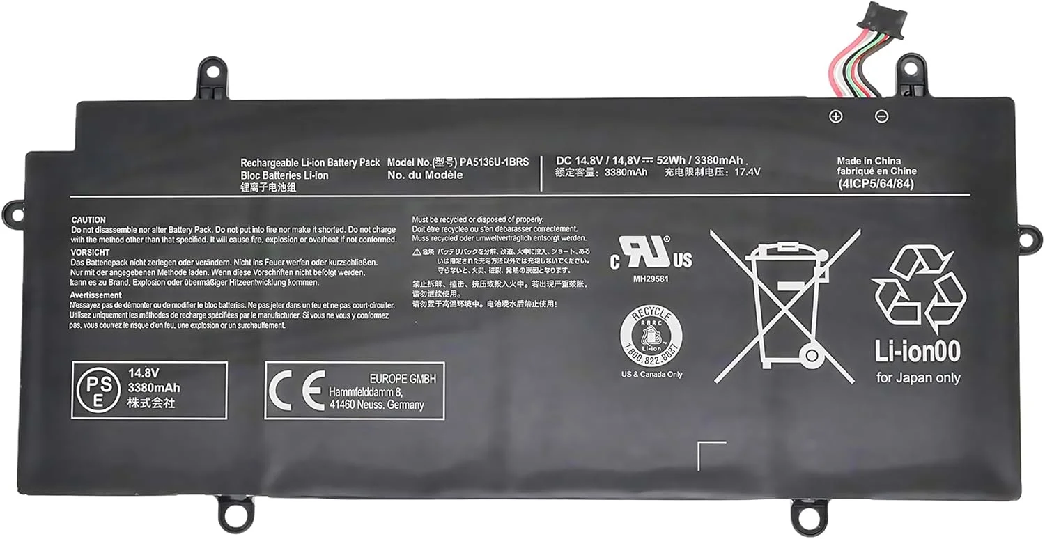 باتری لپ‌تاپ توشیبا مدل PA5136U-1BRS ظرفیت 3380 میلی‌آمپر ساعت