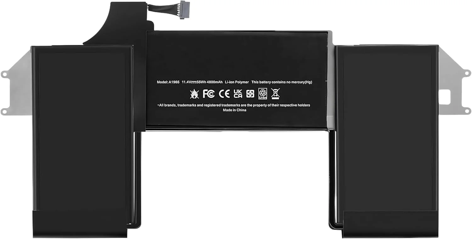 باتری لپ تاپ 55Wh A1965 A1932 A2179 برای مک بوک ایر 13 اینچ رتینا A1932 (2018 2019، اوایل 2020) A2179 EMC 3184 3302 MacBook Air8,1 8,2 9,1 MRE82 با عملکرد بالا