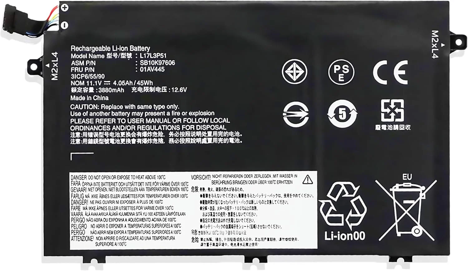 باتری 45Wh مدل L17L3P51 01AV445 جایگزین برای لپ تاپ های لنوو ThinkPad سری E480 E490 E485 E495 E580 E585 E590 E595 E14 E15 مدل های 01AV447 01AV448 L17C3P51 L17M3P52 SB10K97609 ولتاژ 11.1V با عملکرد بالا باتری 45Wh مدل L17L3P51 01AV445 جایگزین برای لپ تاپ های لنوو ThinkPad سری E480 E490 E485 E495 E580 E585 E590 E595 E14 E15 مدل های 01AV447 01AV448 L17C3P51 L17M3P52 SB10K97609 ولتاژ 11.1V با عملکرد بالا