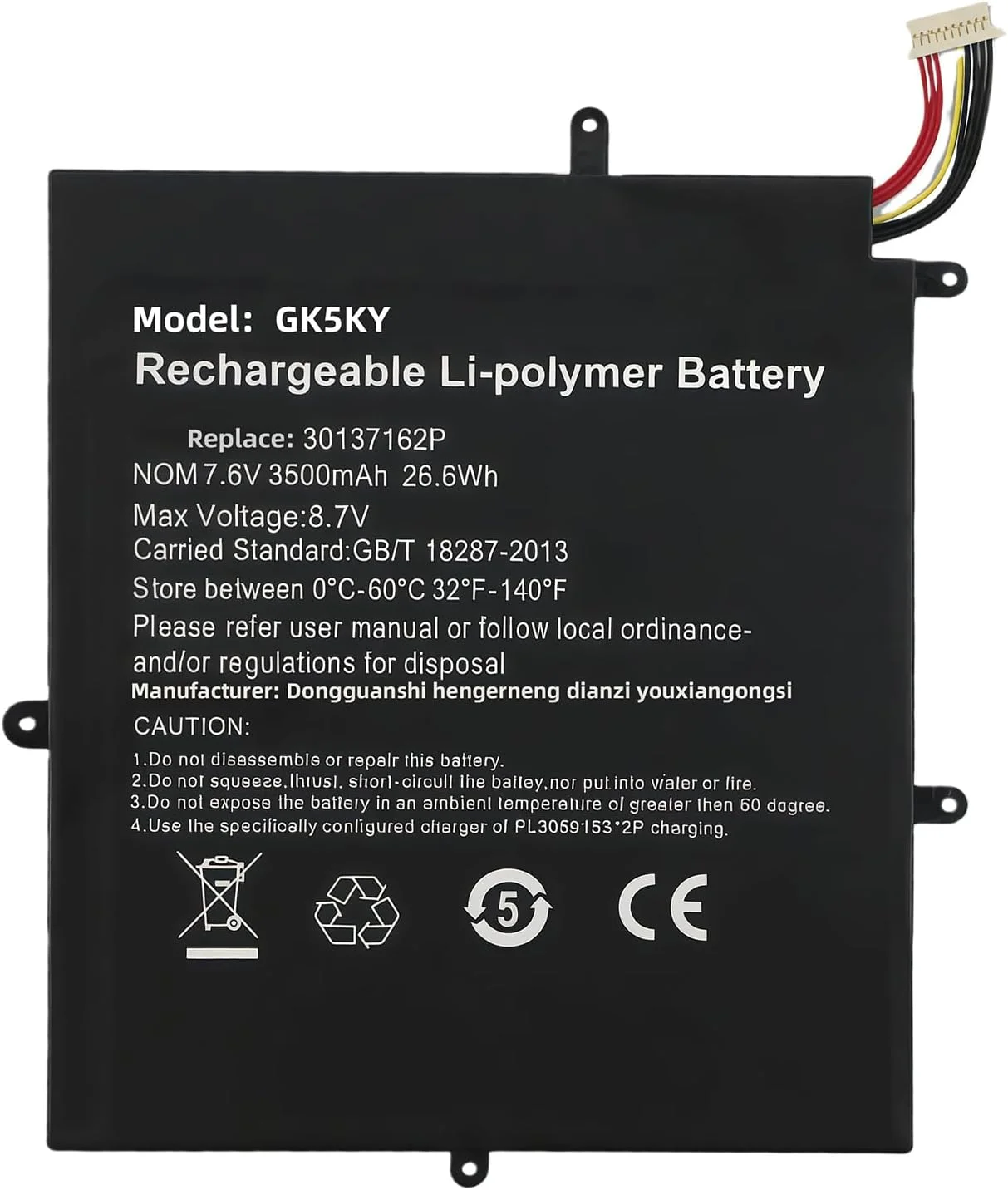 باتری تبلت جایگزین 26.6wh H-30137162P برای تبلت Teclast F5 2666144 برای جامپر، Ezbook X1 و MaxBook Y11 H1M6 سری Tab 30137162P NV-2778130-2S با عملکرد بالا باتری تبلت جایگزین 26.6wh H-30137162P برای تبلت Teclast F5 2666144 برای جامپر، Ezbook X1 و MaxBook Y11 H1M6 سری Tab 30137162P NV-2778130-2S با عملکرد بالا