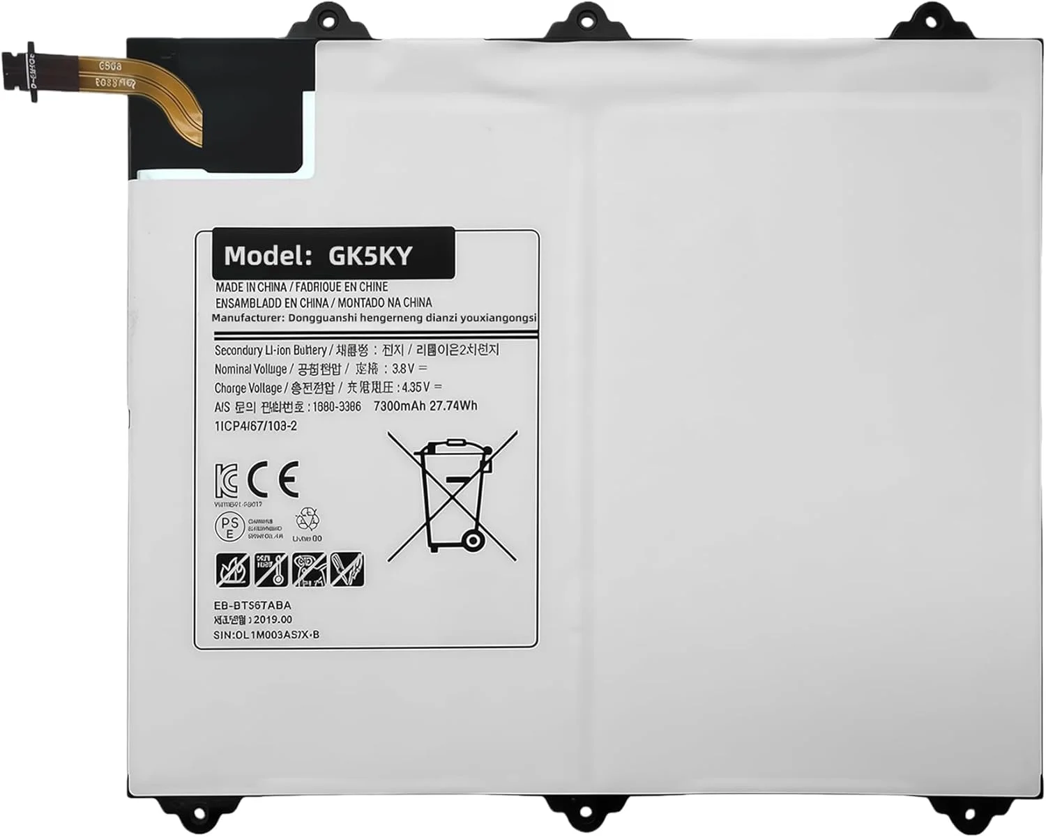 باتری تبلت 27.74Wh EB-BT567ABA برای تبلت سامسونگ گلکسی تب E 9.6 XLTE SM-T567 SM-T567V T560 SM-T560NU EB-BT567ABA GH43-04535A سری نوتبوک با عملکرد بالا باتری تبلت 27.74Wh EB-BT567ABA برای تبلت سامسونگ گلکسی تب E 9.6 XLTE SM-T567 SM-T567V T560 SM-T560NU EB-BT567ABA GH43-04535A سری نوتبوک با عملکرد بالا