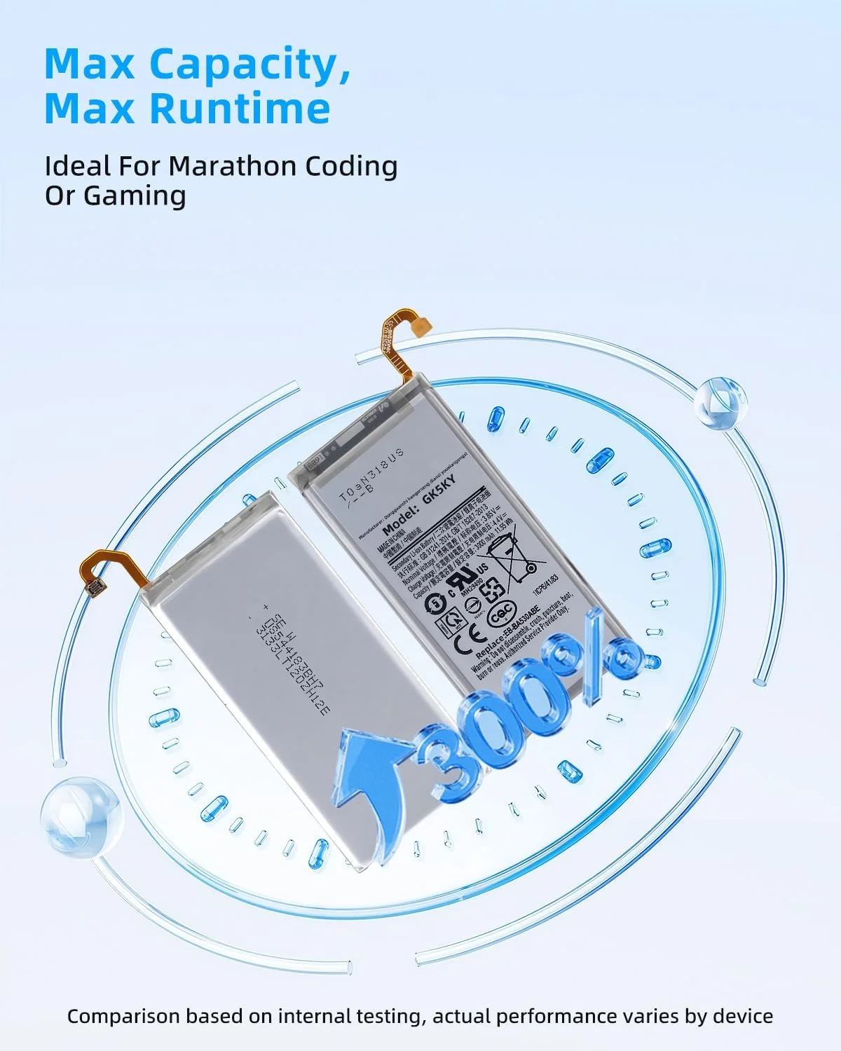 باتری جایگزین EB-BA530ABE با ظرفیت 13.2wh 4.4V 3000mAh سازگار با گوشی سامسونگ گلکسی A8 2018 (A530) A530 SM-A530F با عملکرد بالا باتری جایگزین EB-BA530ABE با ظرفیت 13.2wh 4.4V 3000mAh سازگار با گوشی سامسونگ گلکسی A8 2018 (A530) A530 SM-A530F با عملکرد بالا