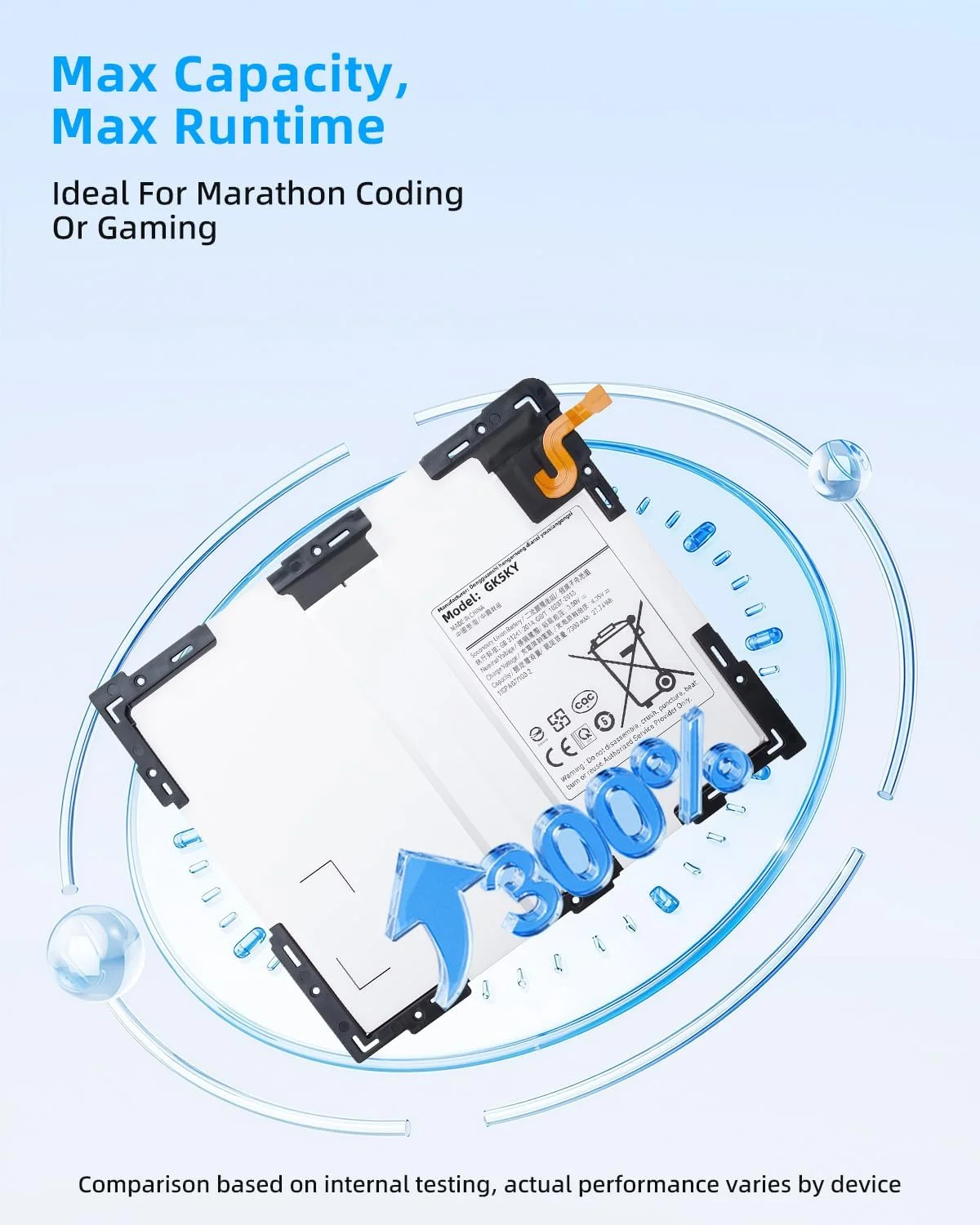 باتری تبلت 26.95wh EB-BT595ABE جایگزین باتری تبلت سامسونگ گلکسی تب A 2018 10.5 اینچ SM-T590 T595 GH43-04840A سری با عملکرد بالا باتری تبلت 26.95wh EB-BT595ABE جایگزین باتری تبلت سامسونگ گلکسی تب A 2018 10.5 اینچ SM-T590 T595 GH43-04840A سری با عملکرد بالا