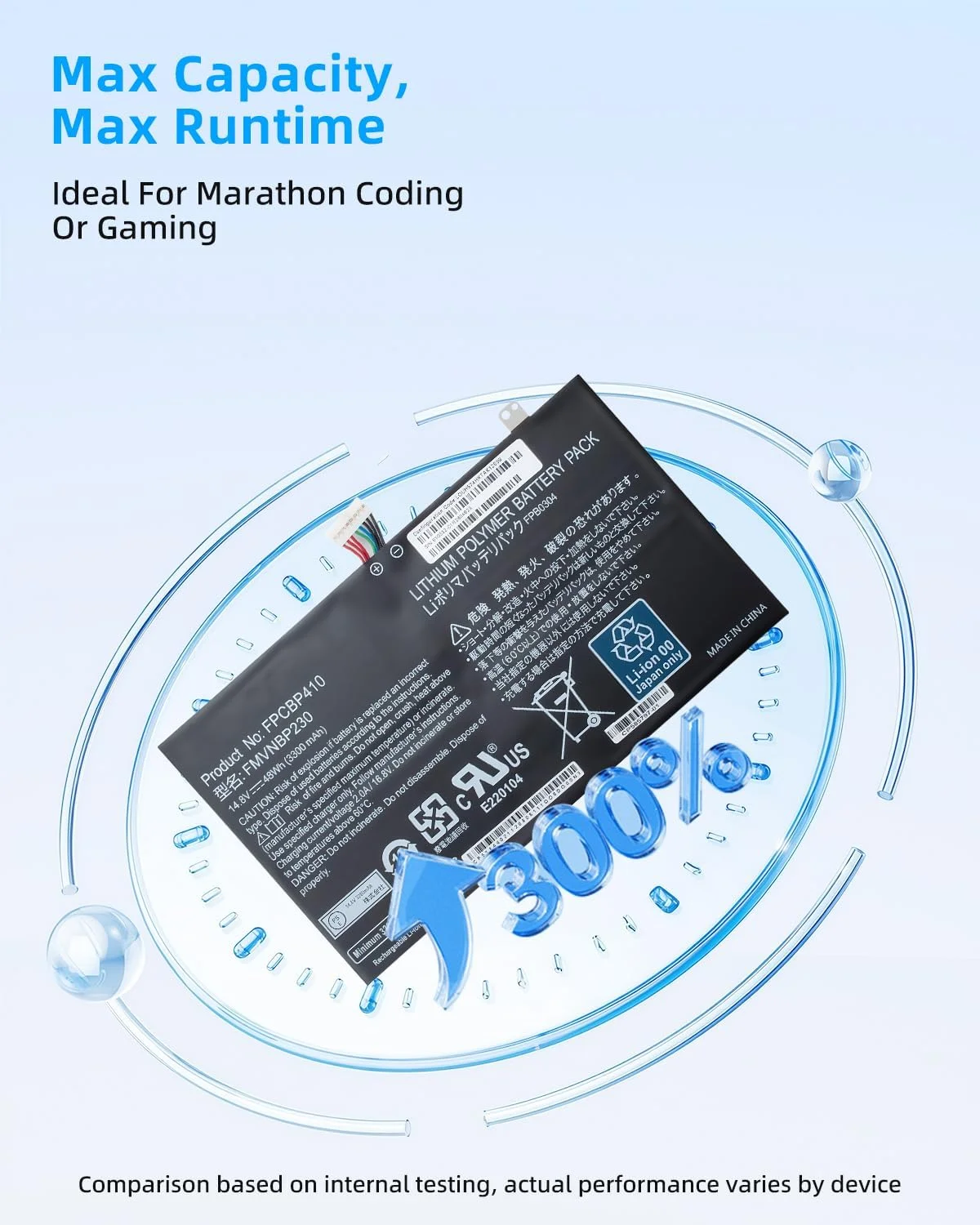 باتری لپ تاپ جایگزین 48WH FPCBP410 FMVNBP230 FPB0304 برای سری Fujitsu Lifebook U554 UH554 U574 UH574 با سلول های با کیفیت (14.8V / 3300mAh) عملکرد بالا باتری لپ تاپ جایگزین 48WH FPCBP410 FMVNBP230 FPB0304 برای سری Fujitsu Lifebook U554 UH554 U574 UH574 با سلول های با کیفیت (14.8V / 3300mAh) عملکرد بالا