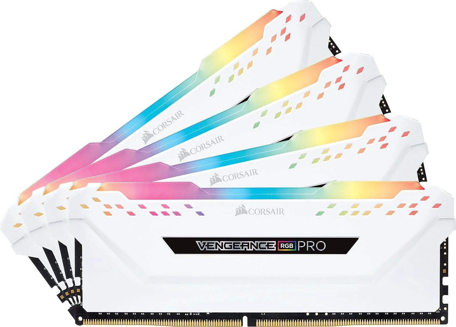 حافظه رم دسکتاپ 32 گیگابایتی (4x8GB) DDR4 3600MHz C18 LED کرسیر Vengeance RGB Pro - سفید، شماره مدل: CMW32GX4M4C3600C18W