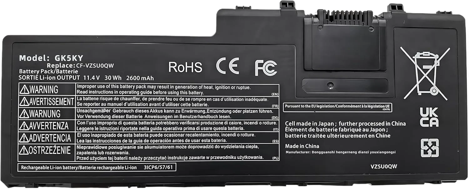 باتری لپ تاپ 30Wh CF-VZSU0QW جایگزین برای پاناسونیک برای ToughBook CF-20 برای Toughpad FZ-A2 CF-VZSU0QJS CF-VZSU0QK CF-VZSU0QR با عملکرد بالا باتری لپ تاپ 30Wh CF-VZSU0QW جایگزین برای پاناسونیک برای ToughBook CF-20 برای Toughpad FZ-A2 CF-VZSU0QJS CF-VZSU0QK CF-VZSU0QR با عملکرد بالا