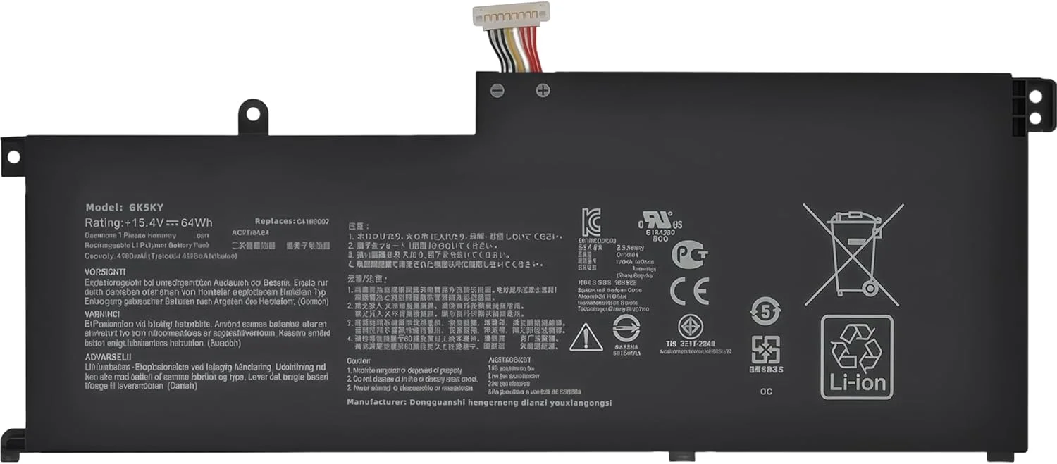 باتری 64Wh C41N2002 0B200-03770100 جایگزین برای ایسوس ZenBook Pro 15 UX535LH UX535LI سری با عملکرد بالا باتری 64Wh C41N2002 0B200-03770100 جایگزین برای ایسوس ZenBook Pro 15 UX535LH UX535LI سری با عملکرد بالا