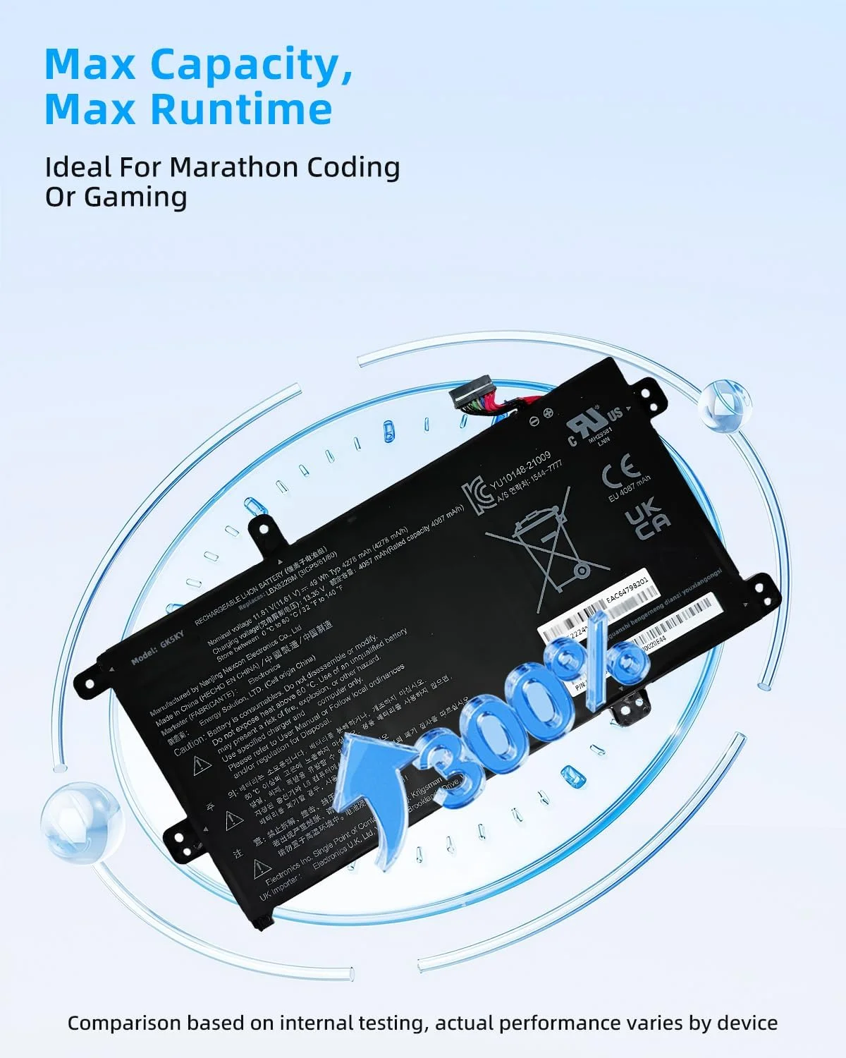 باتری لپ تاپ 49Wh BX822BM با ظرفیت 4278mAh، 3 سلولی، 11.61 ولت، جایگزین برای سری LG 15UD50Q-GX30K، عملکرد بالا باتری لپ تاپ 49Wh BX822BM با ظرفیت 4278mAh، 3 سلولی، 11.61 ولت، جایگزین برای سری LG 15UD50Q-GX30K، عملکرد بالا