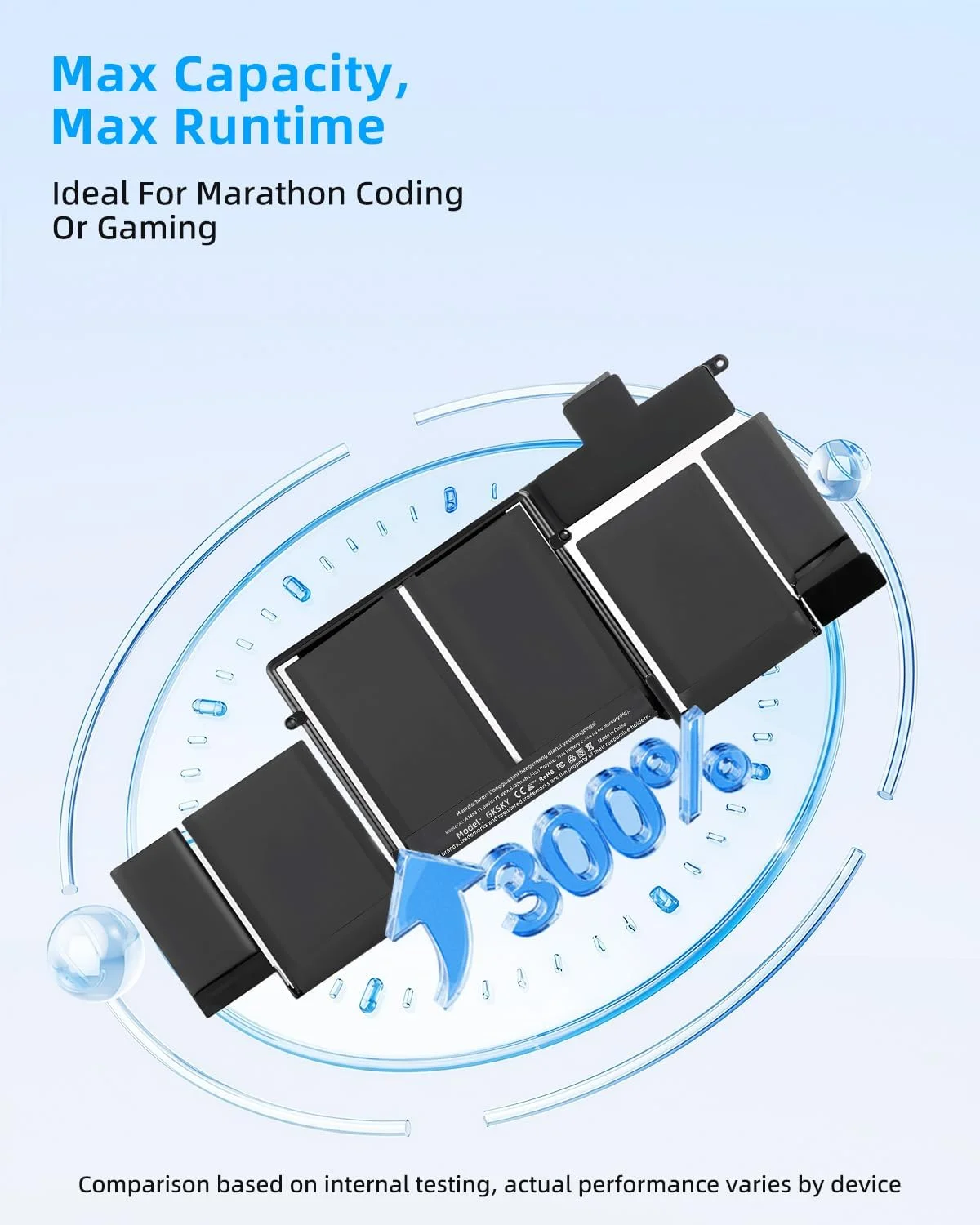 باتری جایگزین 74.9WH A1502، باتری A1582 A1493 برای مک بوک پرو 13 اینچ رتینا A1502 ME864LL/A* ME866LL/A برای مک بوک پرو Core i5 2.4 2.6 2.8 13 اینچ اواخر 2013 رتینا با عملکرد بالا