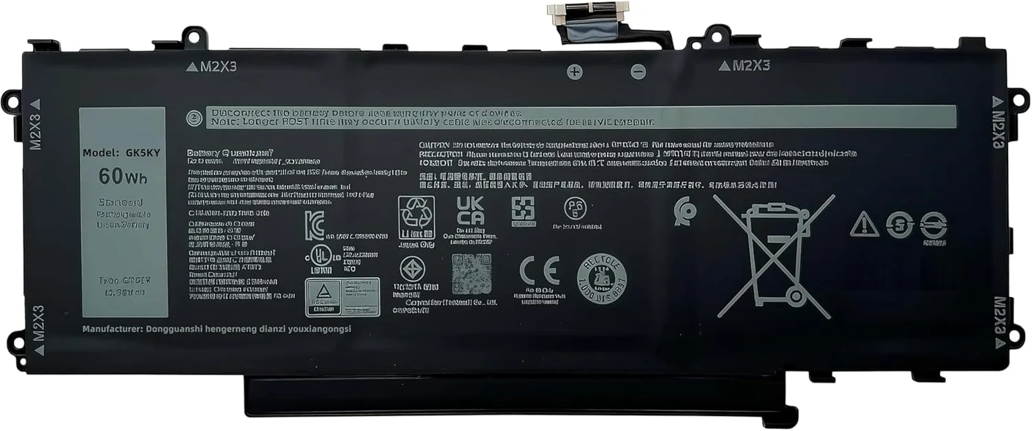 باتری لپ تاپ 60Wh GT6TK جایگزین برای سری Dell Latitude 9440 9450 2-in-1، باتری GT6TK K2CPY 5194mAh 3 سلولی با عملکرد بالا